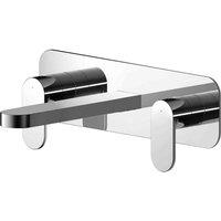 nuie Binsey Wall Mounted 3 Tap Hole Basin Mixer With Plate - Chrome, Silver