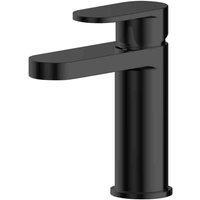 nuie Binsey Mono Basin Mixer with Push Button Waste - Matt Black, Black