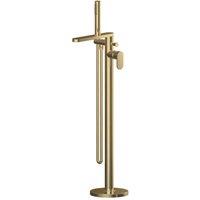 nuie Binsey Freestanding Bath Shower Mixer with Kit - Brushed Brass, Brown