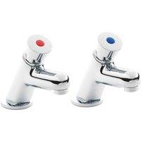 nuie Non Concussive Basin Taps - Chrome, Silver