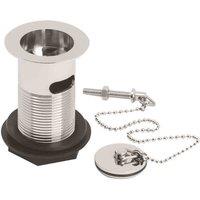 nuie Basin Waste w/ Stainless Steel Plug & Ball Chain - Chrome, Silver