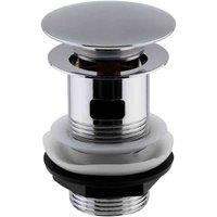 nuie Push Button Basin Waste Slotted - Chrome, Silver