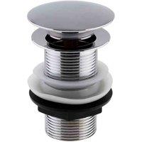nuie Push Button Basin Waste Unslotted - Chrome, Silver