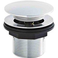 nuie Push Button Bath Waste No Overflow - Chrome, Silver