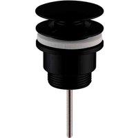 nuie Universal Push Button Basin Waste Slotted & Un-Slotted - Matt Black, Black