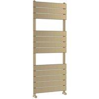 Nuie Square Flat Towel Radiator 1213 X 500Mm Brushed Brass, Brown