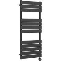 Nuie Electric Flat Towel Rail 12 Bar 1213 X 500Mm Anthracite, Grey