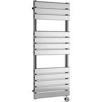 Nuie Electric Flat Towel Rail 12 Bar 1213 X 500Mm Chrome, Silver