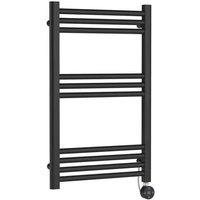 Nuie Electric Round Towel Rail 10 Bar 800 X 500Mm Anthracite, Grey