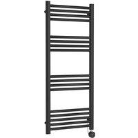 Nuie Electric Round Towel Rail 17 Bar 1200 X 500Mm Anthracite, Grey