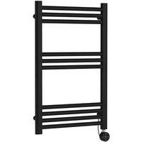Nuie Electric Round Towel Rail 10 Bar 800 X 500Mm Matt Black, Black