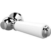 nuie Ceramic Handle WC Lever - Chrome/White, Silver