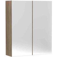 nuie 600 Mirror Unit 50/50 - Bleached Oak, Brown