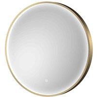 nuie Brushed Brass Frame LED Mirror - 600mm - Brushed Brass, Brown