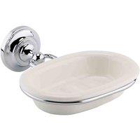 nuie Traditional Soap Dish - Chrome/White, Silver