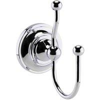 nuie Traditional Double Robe Hook - Chrome, Silver