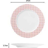 Waterside 16Pc Geo Red & White Dinner Set, Red