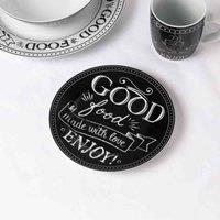 Waterside 16Pc Good Food Made With Love Dinner Set, Black