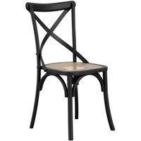 LPD Furniture Fitzroy Black Cane Dining Chair, Black