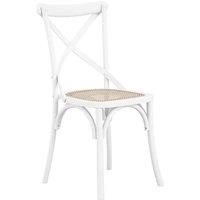 LPD Furniture Fitzroy White Cane Dining Chair, White