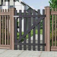 Garden Sanctuary 120 H Garden Wood Grey Fence Gate With Latch, Black