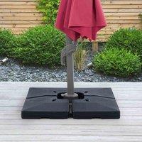 GardenSanctuary Garden Sanctuary Black Fillable Cantilever Umbrella Stand Set