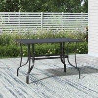 GardenSanctuary Garden Sanctuary Rectangle Metal Garden Coffee Table With Parasol Hole