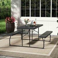 GardenSanctuary Garden Sanctuary Foldable Picnic Hdpe Table And Bench Set