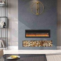 Garden Sanctuary 40 Inch 1800W Multifunctional Electric Fireplace - Black, Black