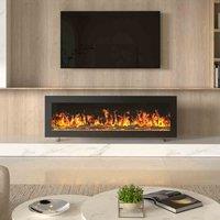Garden Sanctuary 40 Inch 1800W Modern Recessed Electric Fireplace With Remote Control, Black
