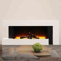 Garden Sanctuary 50 Inch 2000W 7 Shape Electric Fireplace With Wooden Mantel, White