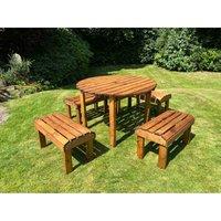 Charles Taylor Knights Four Seat Round Table Set, Brown