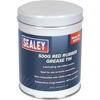 Sealey SCS110 Red Rubber Grease 500G Tin, Multi