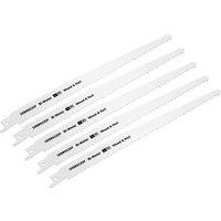 Sealey SRBR922DF Reciprocating Saw Blade Wood & Nail 230Mm 6Tpi - Pack Of 5, Multi
