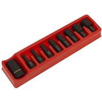 Sealey Impact Hex Bit & Holder Set 9Pc 1 2inchsq Drive