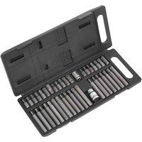 Sealey Trx-star Hex Spline Bit Set 40Pc 3 8inch & 1 2inchsq Drive