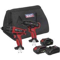 Sealey CP20VDDCOMBO 2X Drill & Impact Driver Kit 20V Sv20 Series, Multi