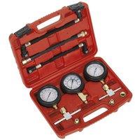 Sealey MS100 Motorcycle Compression & Fuel Pressure Gauge Set 3Pc, Multi