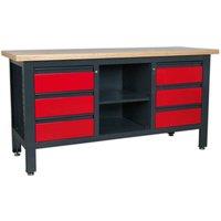 Sealey Workstation With 6 Drawers & Open Storage