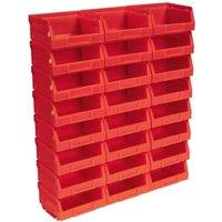 Sealey TPS124R Plastic Storage Bin 105 X 85 X 55Mm - Red Pack Of 24, Multi