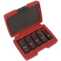 Sealey SX1820 Impact Socket Set 1 2inchsq Drive 80Mm Double Ended - 5Pc, Multi