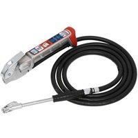 Sealey Tyre Inflator 2.5M Hose With Twin Clip-on Connector