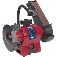 Sealey Bench Grinder 150Mm With 50Mm Belt Sander & Light 250W 230V