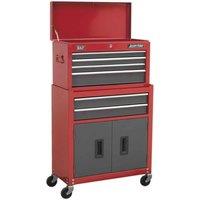 Sealey Topchest & Rollcab Combo 6 Drawer - Red Grey