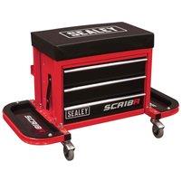 Sealey Mechanic's Utility Seat & Toolbox - Red