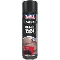 Sealey Black Gloss Paint 500Ml Pack Of 6