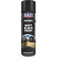 Sealey Black Matt Paint 500Ml Pack Of 6