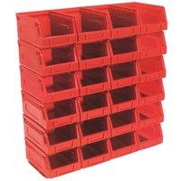 Sealey TPS224R Plastic Storage Bin 105 X 165 X 85Mm - Red Pack Of 24, Multi