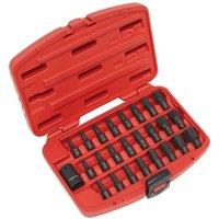 Sealey Impact Trx-star Hex Spline Bit Set 25Pc 1 2inchsq Drive