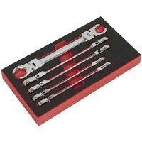 Sealey AK2652 Flexi-head Flare Nut Spanner Set 5Pc, Multi